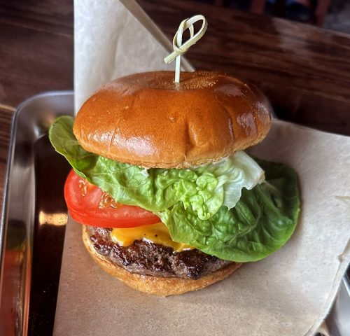 Classic-Burger classic burger at Cutler's Public house in Santa Barbara, CA
