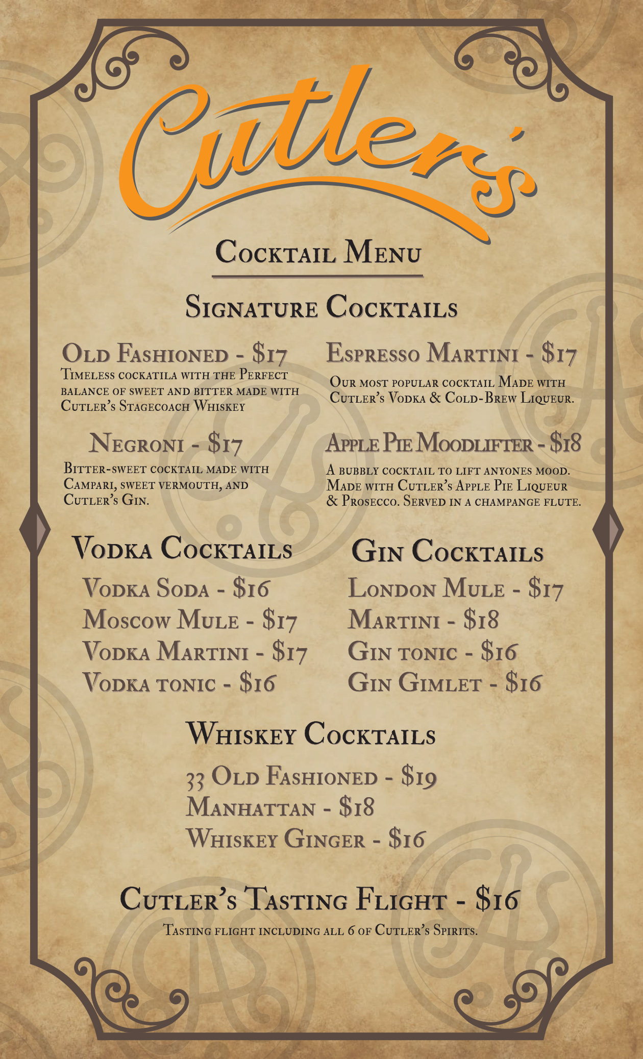 funkzone patio cocktail menu