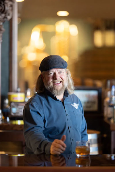 cutlers-10 Ian Cutler behind the bar at Cutler's Public House bar